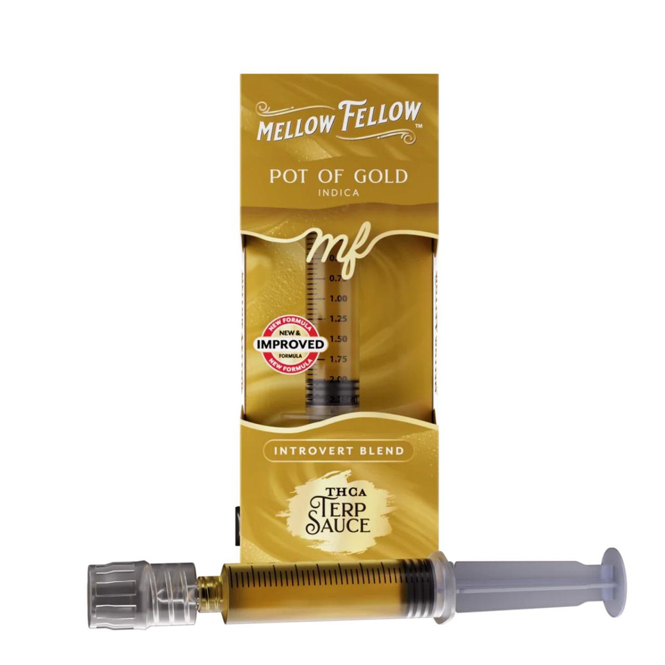 Mellow Fellow THCA Terp Sauce Blend Syringes 2ML Introvert - Pot of Gold Indica