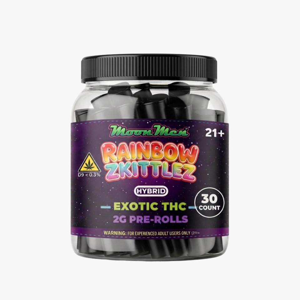 Moon Men THC Exotic Prerolls 2G-30CT Rainbow Zkittlez Hybrid