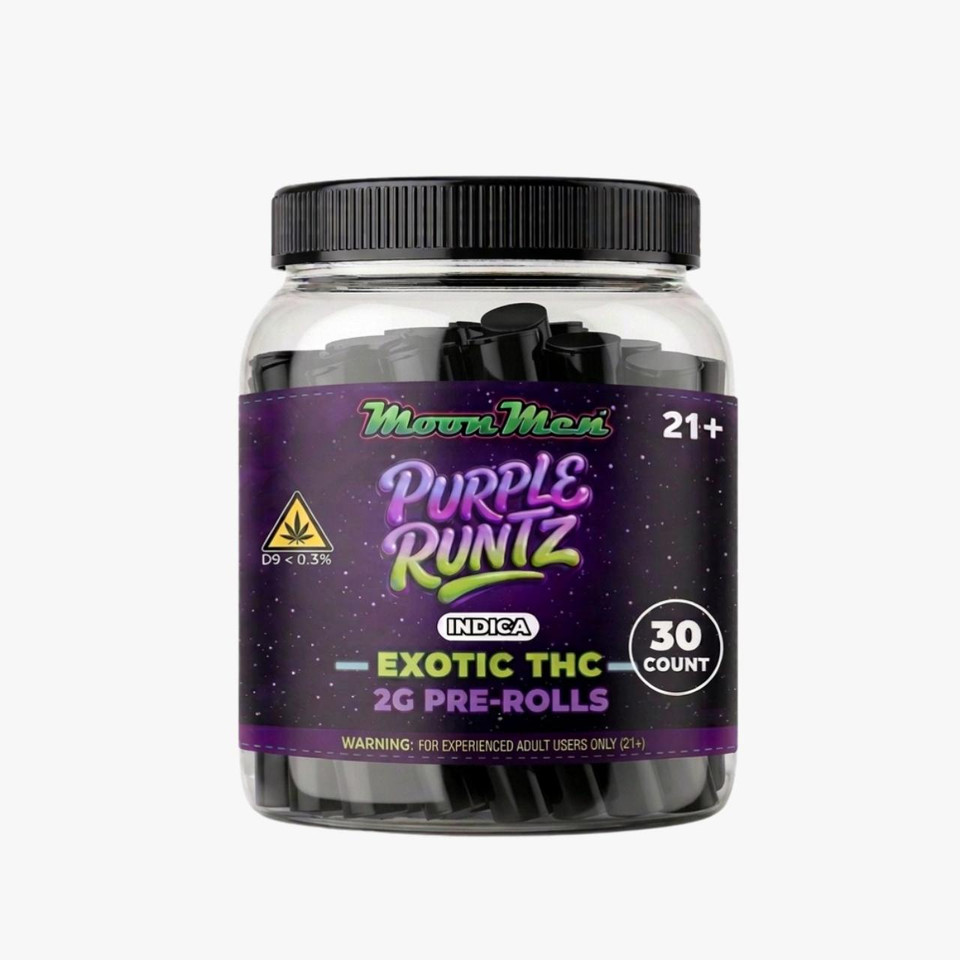Moon Men THC Exotic Prerolls 2G-30CT Purple Runtz Indica