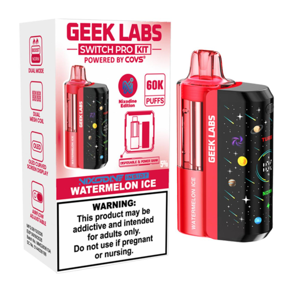Geek Labs Switch Pro Kit Nixodine 60K Puff Disposable Watermelon Ice