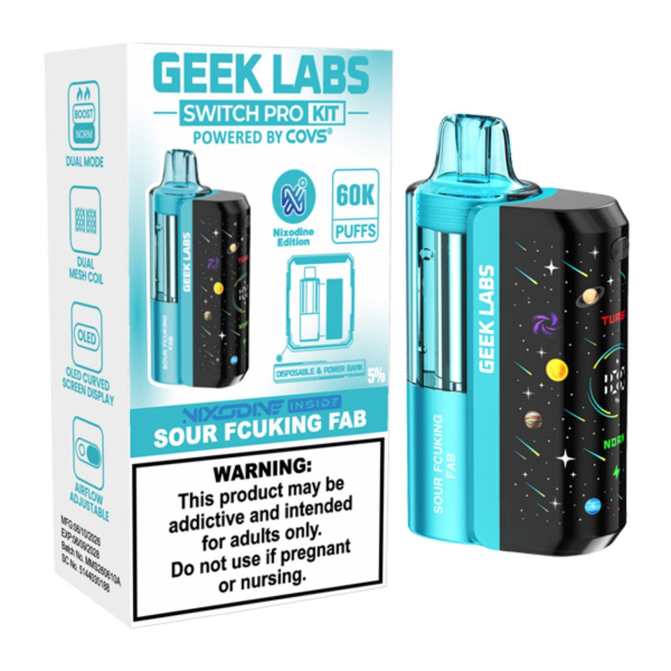 Geek Labs Switch Pro Kit Nixodine 60K Puff Disposable Sour Fcuking Fab