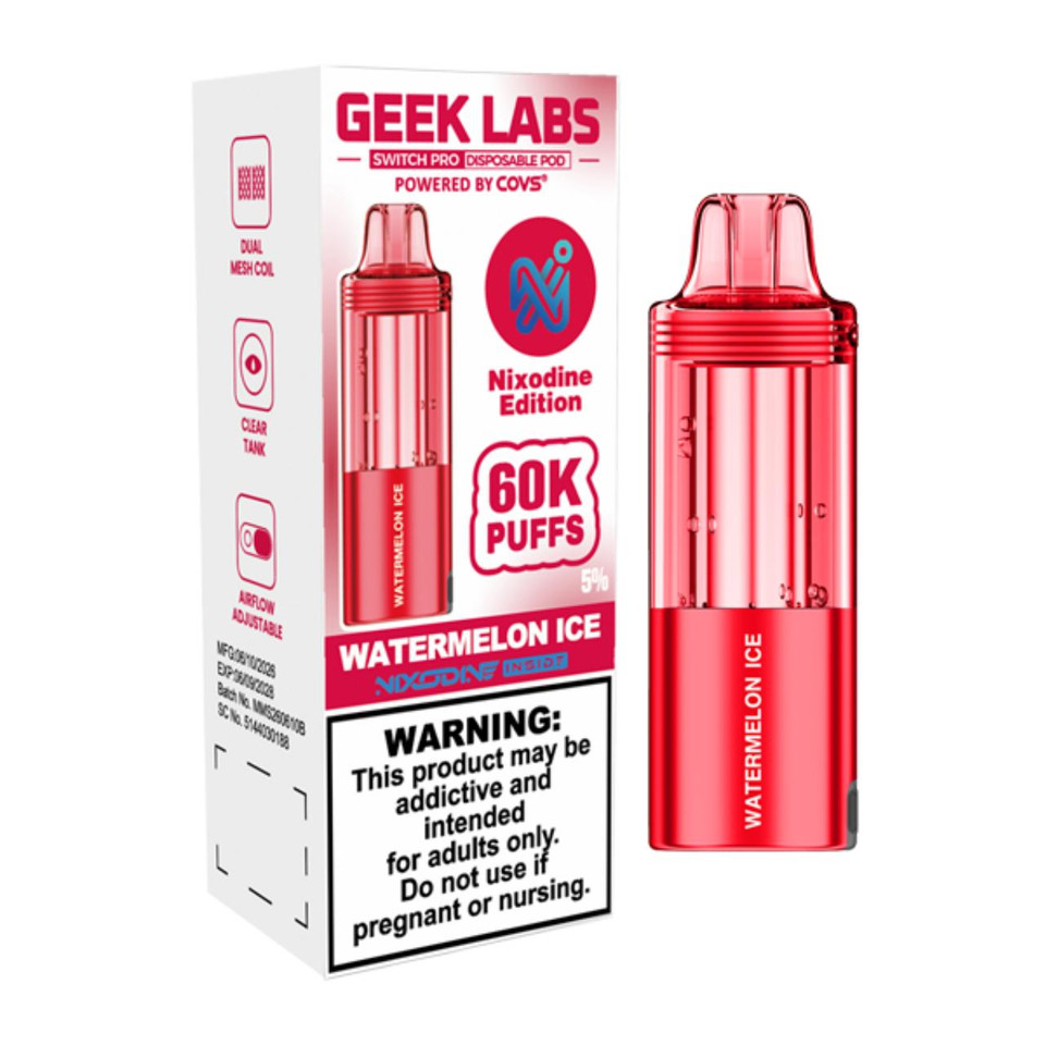 Geek Labs Switch Pro Nixodine 60K Replacement Pod Watermelon Ice