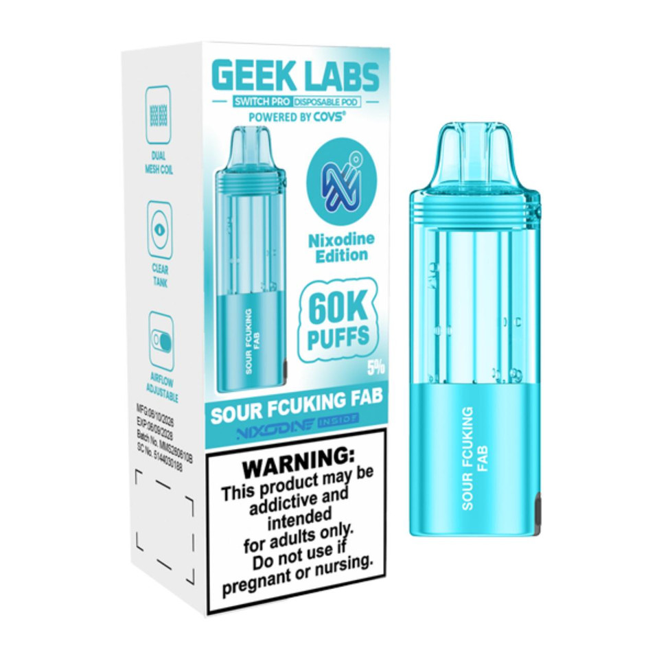 Geek Labs Switch Pro Nixodine 60K Replacement Pod Sour Fcuking Fab