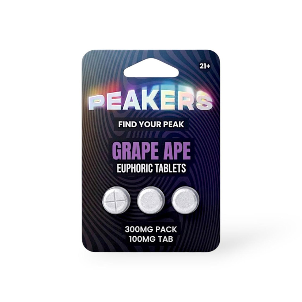 Peakers Euphoric Blend Tablets 300MG-3CT Grape Ape