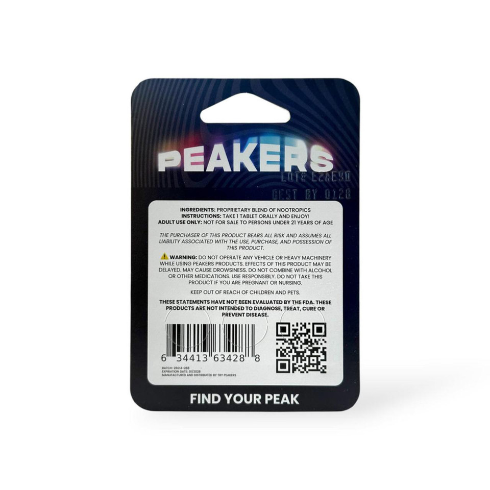 Peakers Euphoric Blend Tablets 300MG-3CT Blue Razz