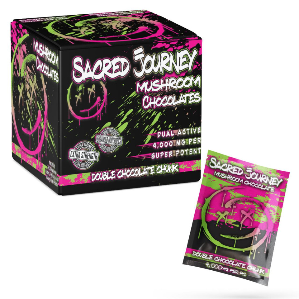 Sacred Journey Mushroom Chocolate 80000MG 1PK-20CT Double Chocolate Chunk