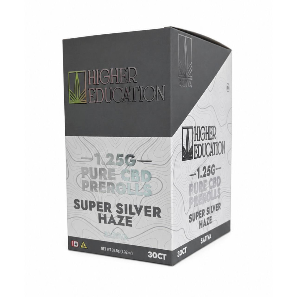 Higher Education Pure CBD Prerolls 1.25G 1PK-30CT Super Silver Haze Sativa