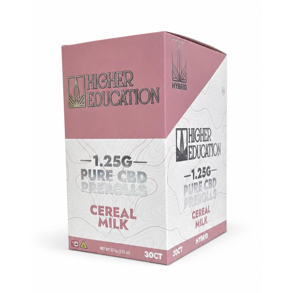 Higher Education Pure CBD Prerolls 1.25G 1PK-30CT Cereal Milk Hybrid