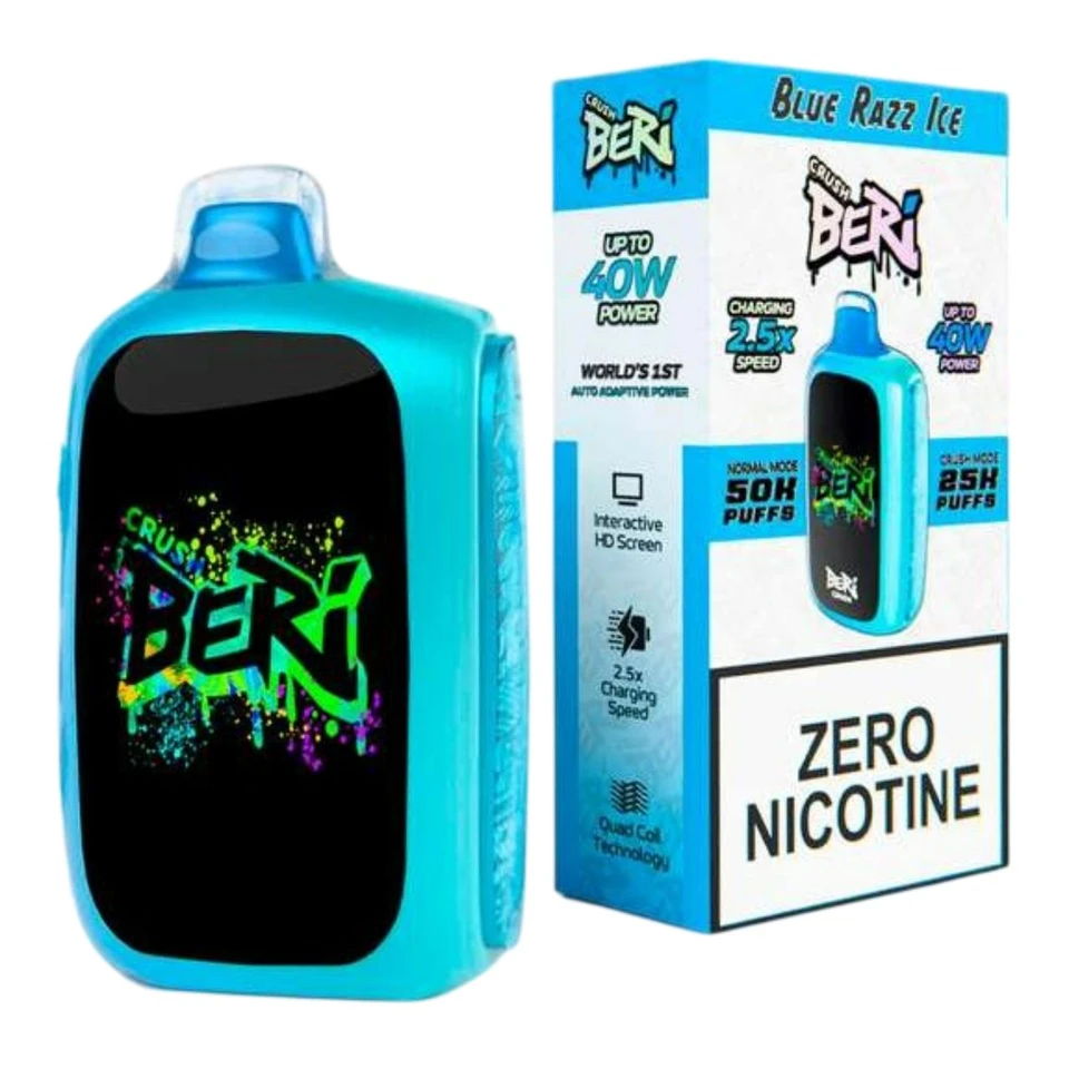 Beri Crush Zero Nicotine 50K Puff Disposable Blue Razz Ice