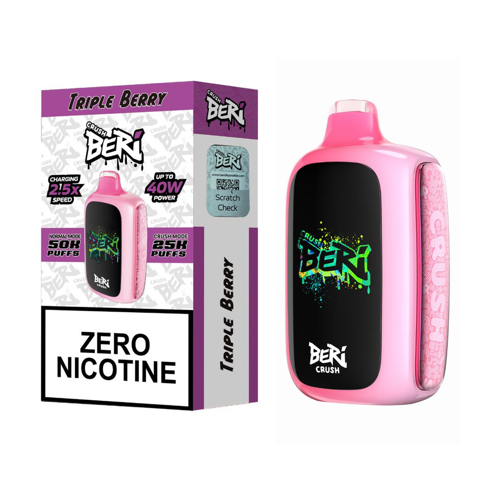 Beri Crush Zero Nicotine 50K Puff Disposable Triple Berry