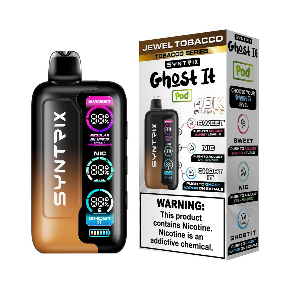 POD JUICE SYNTRIX Ghost It 40K Puff Disposable Jewel Tobacco