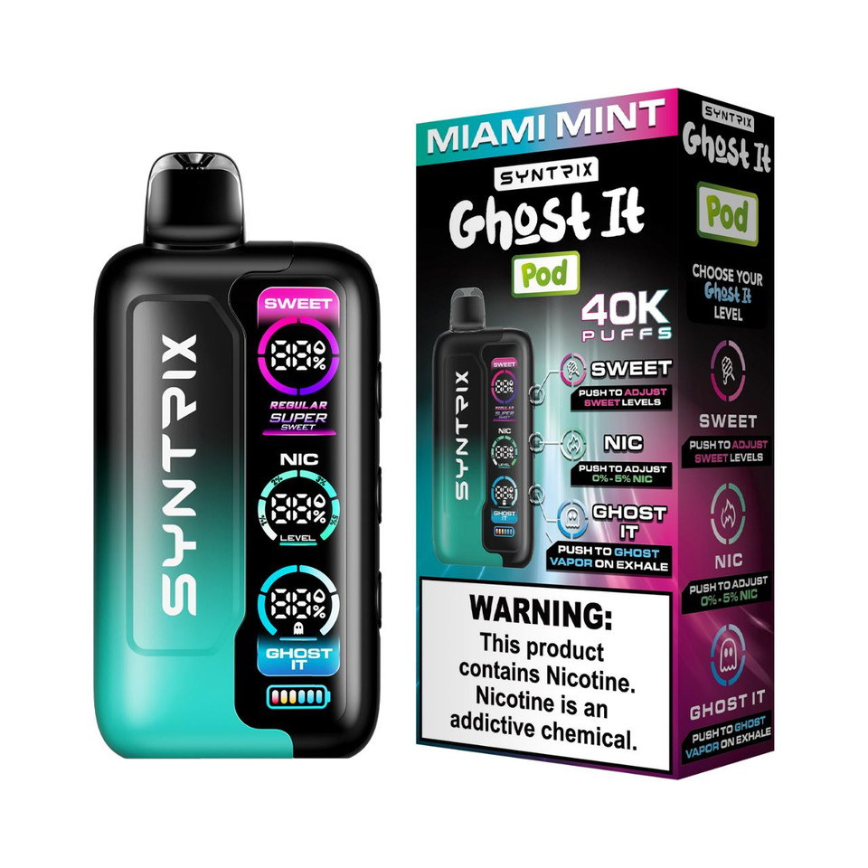 POD JUICE SYNTRIX Ghost It 40K Puff Disposable Miami Mint