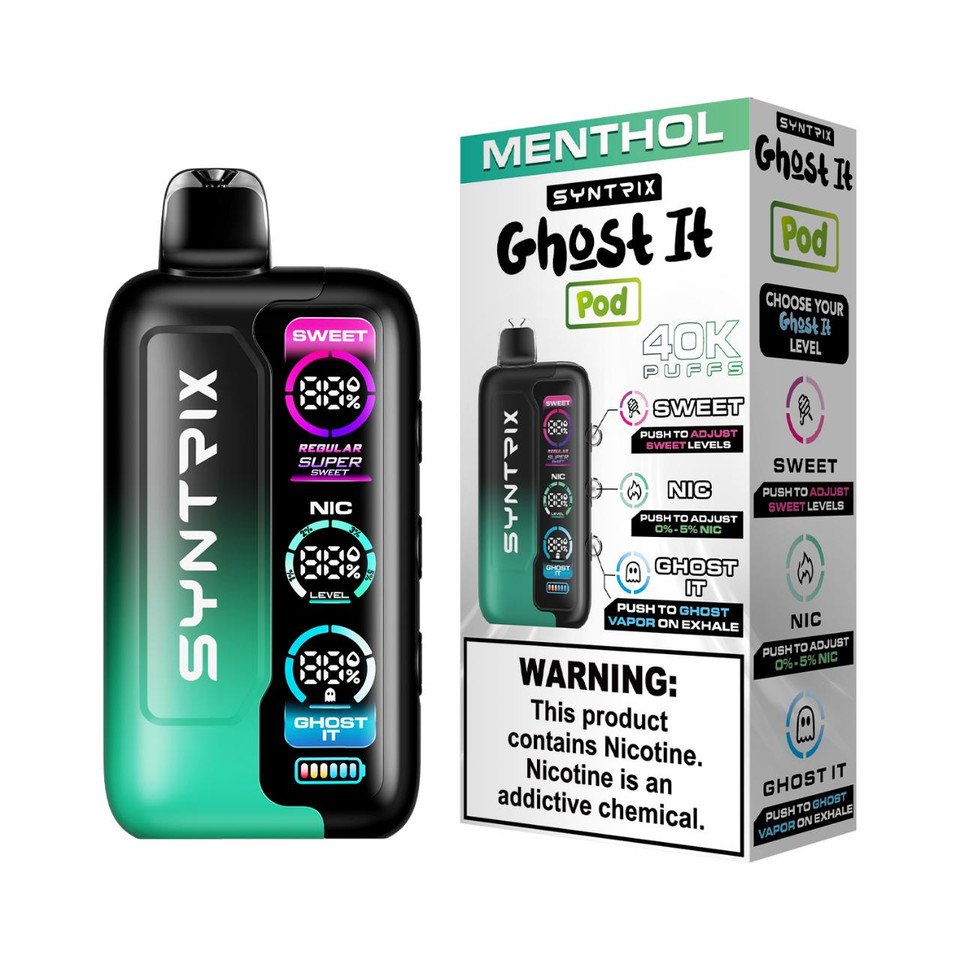 POD JUICE SYNTRIX Ghost It 40K Puff Disposable Menthol