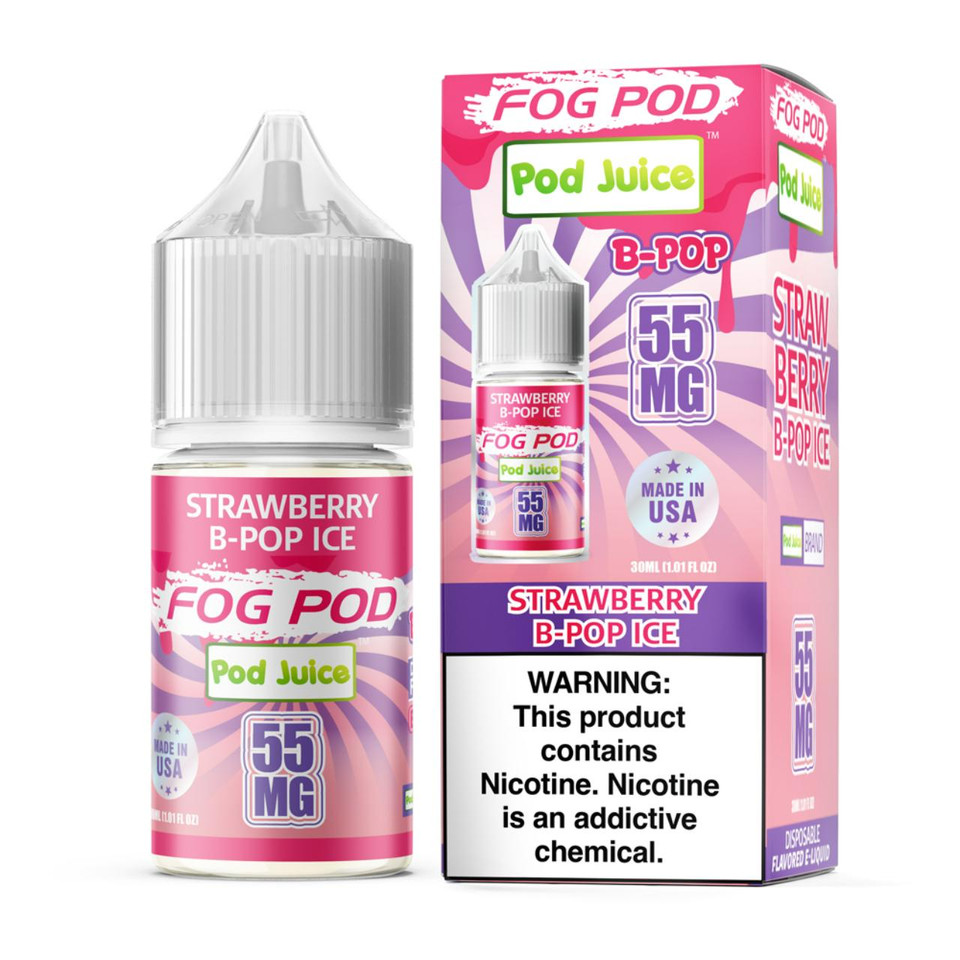 Fog Pod X Pod Juice Strawberry B-Pop Ice Salt 30ml E-Juice 55mg