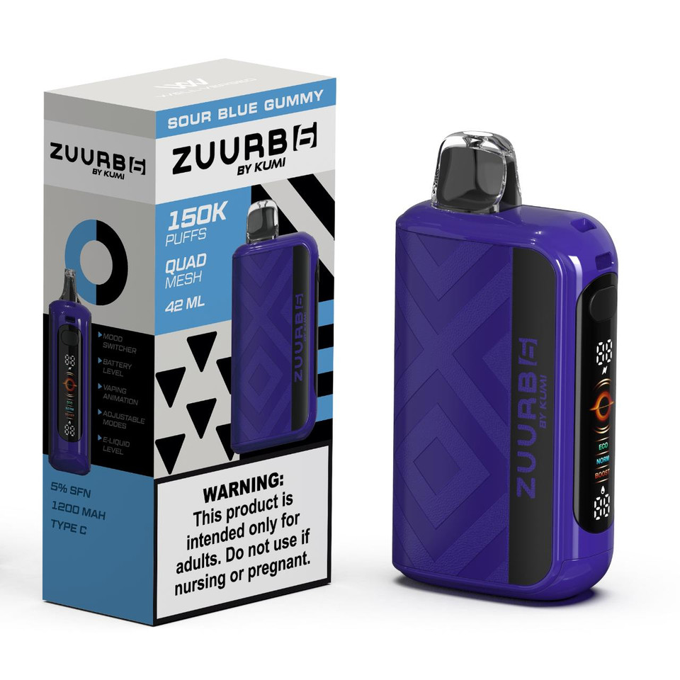 Zuurb 6 by KUMI 150K Puff Disposable SOUR BLUE GUMMY