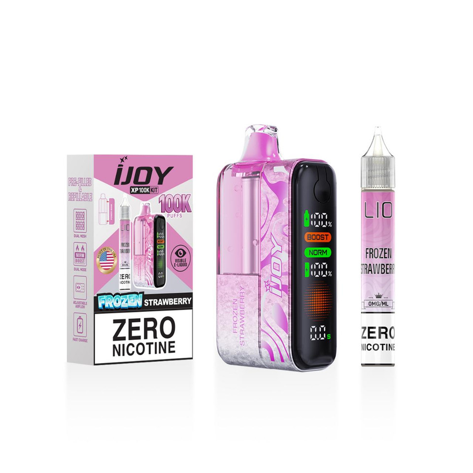 IJoy XP100K Puff Zero Nicotine Disposable Kit 15ml Bottle FROZEN Strawberry