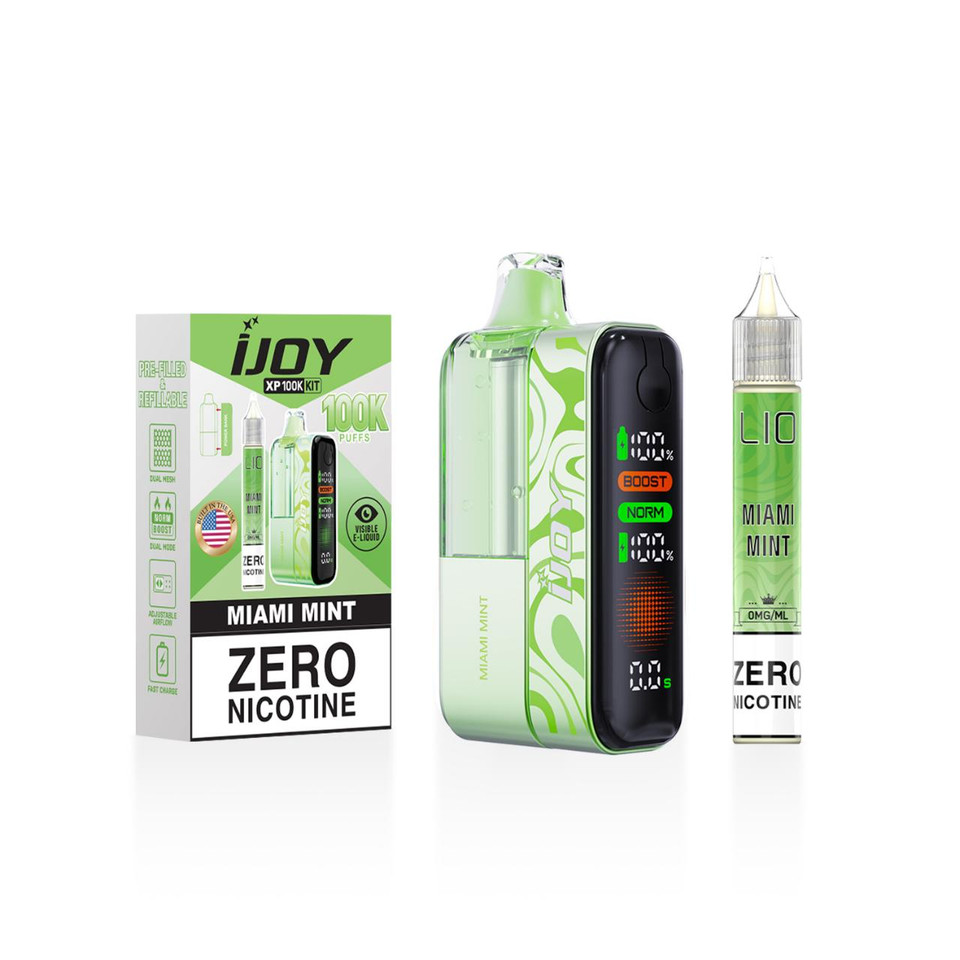IJoy XP100K Puff Zero Nicotine Disposable Kit 15ml Bottle MIAMI MINT