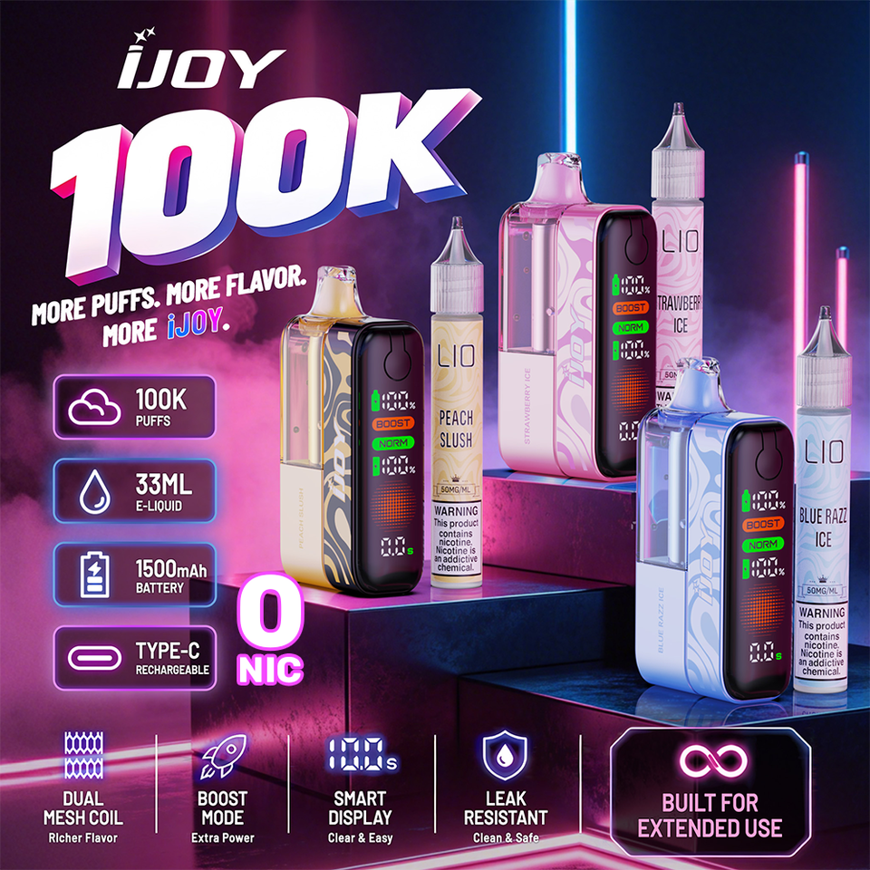 IJoy XP100K Zero Nicotine Disposable Kit 15ml Bottle (100000 Puffs)
