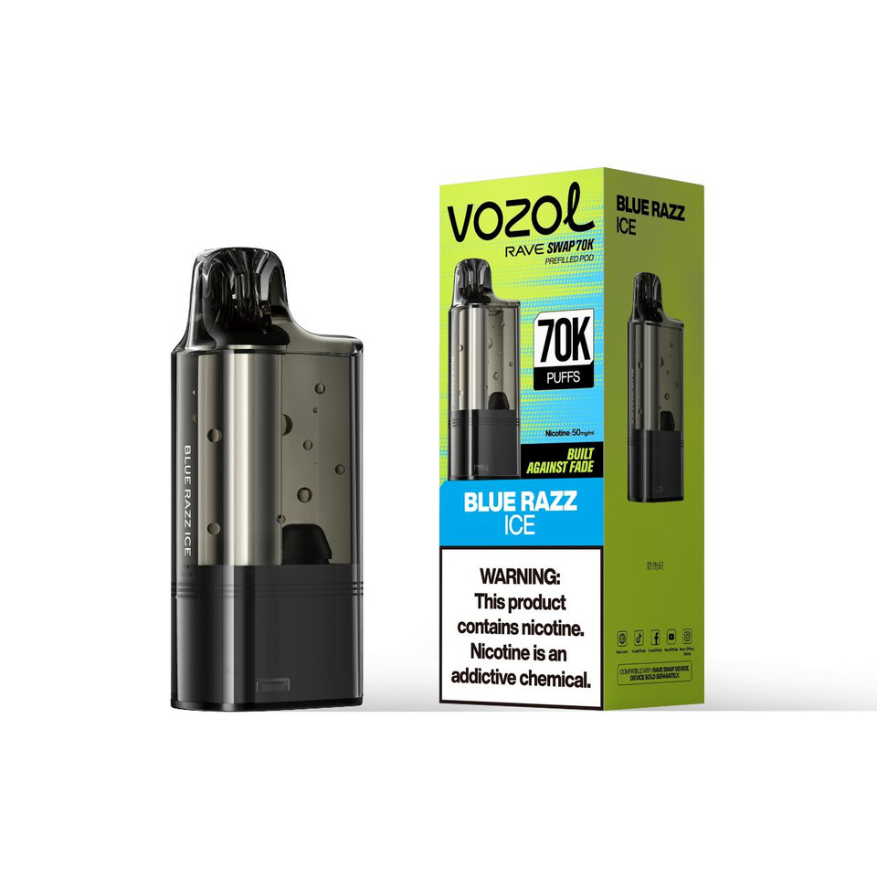 Vozol Rave Swap 70K Puff Pre-filled Replacement Pod - 1PK Blue Razz Ice