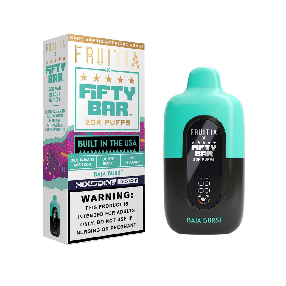 Fruitia x Fifty Bar Nixodine 20000 Puff Disposable Baja Burst