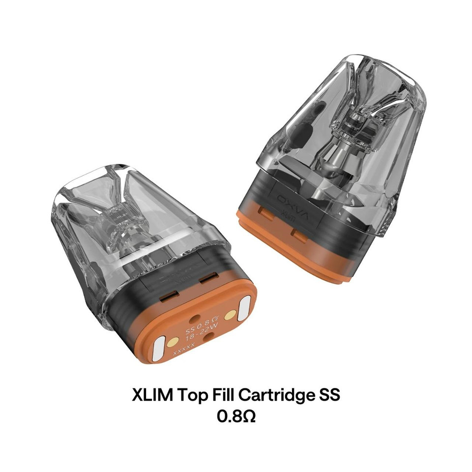 OXVA Xlim Top Fill Replacement Pod Cartridge - 3PK 0.8 OHMS - Stainless Steel