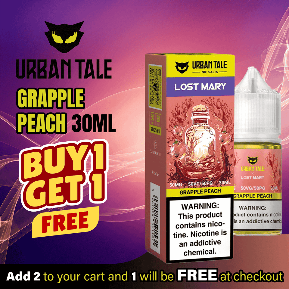 Urban Tale Grapple Peach Salts 30ml E-Juice - Buy 1 Get 1 Free
