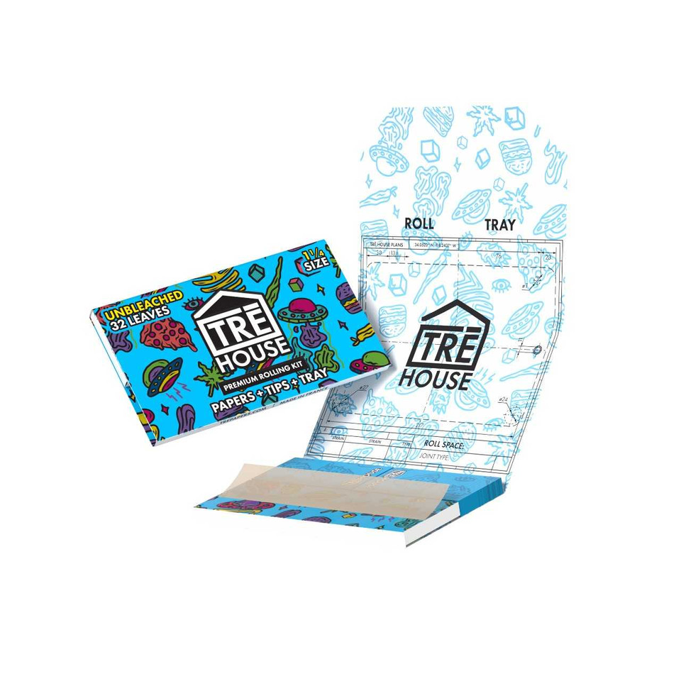 Tre House Premium Rolling Kit King Size Unbleached (32 Leaves)