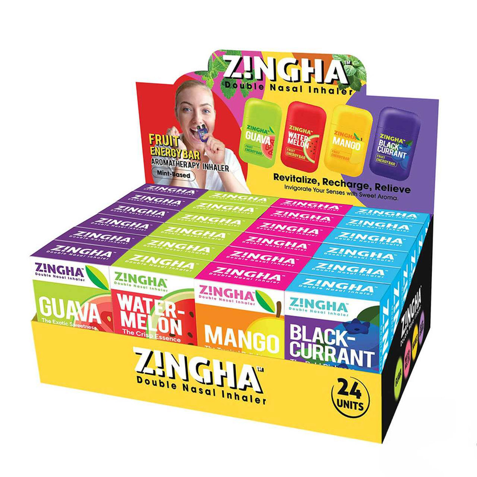 Zingha Double Nasal Inhaler Fruit Energy Bar - 24PK