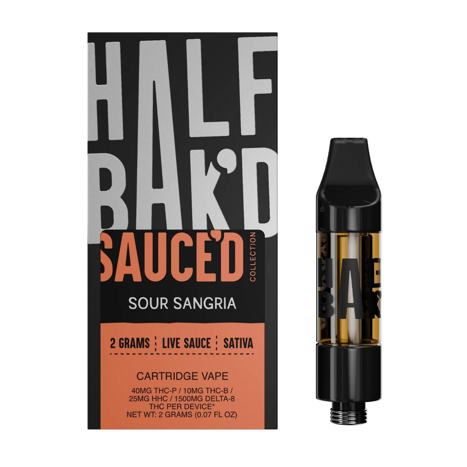 Half Bak'd Sauce'D Exotix THC-P Cartridge - 2G Sour Sangria Sativa