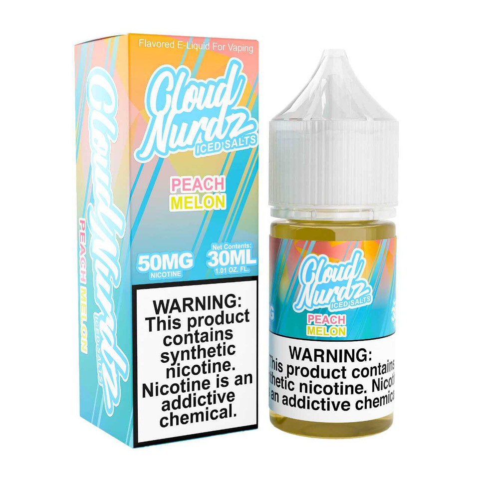 Cloud Nurdz Salts Iced Peach Melon Synthetic Nicotine 30ml E-Juice 50mg Cloud Nurdz Salts Iced Peach Melon Synthetic Nicotine 30ml E-Juice 50mg