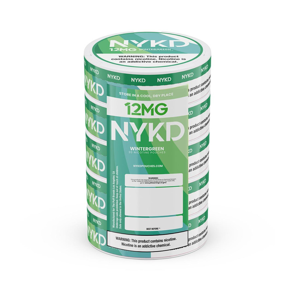NYKD Nicotine Pouches - 5PK Wintergreen - 12M