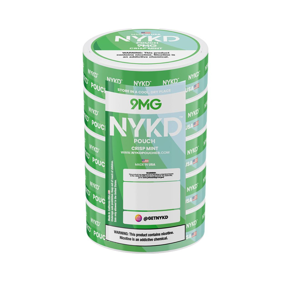 NYKD Nicotine Pouches - 5PK Crisp Mint - 9MG