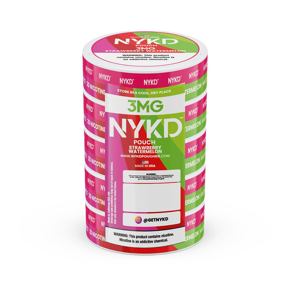 NYKD Nicotine Pouches - 5PK Strawberry Watermelon - 3MG