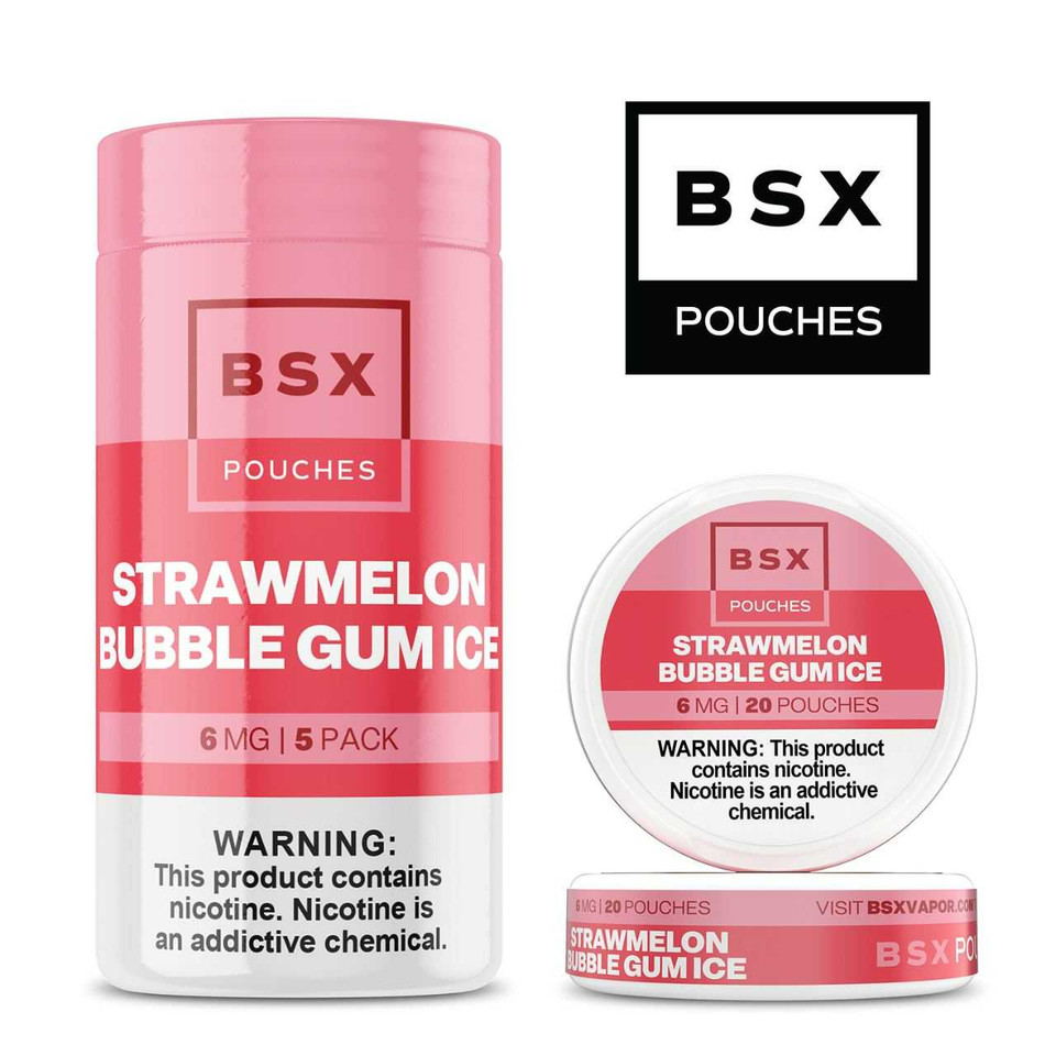 BSX Nicotine Pouches - 1PK Strawmelon Bubblegum Ice