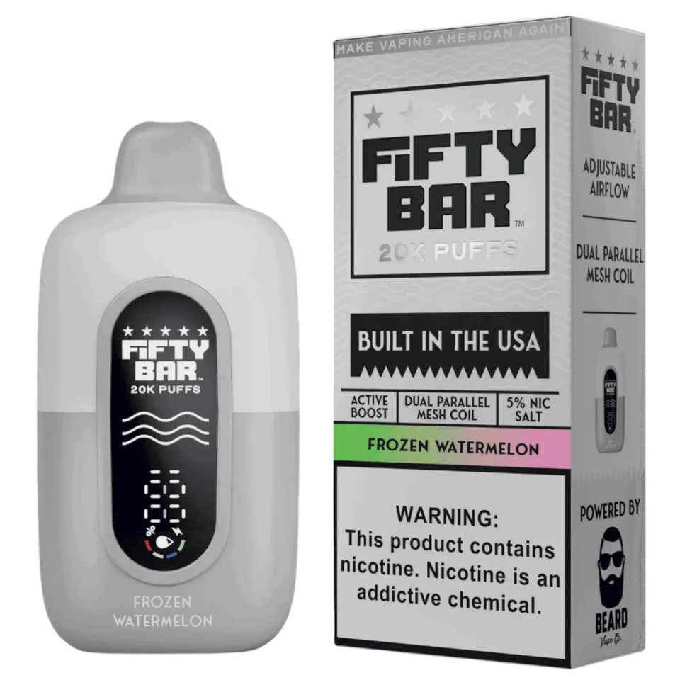 Fifty Bar V2 20000 Puff Disposable Frozen Watermelon - White Series