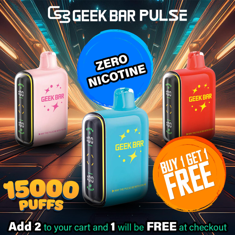 Geek Bar Pulse Zero Nicotine Disposable (15000 Puffs) - Buy 1 Get 1 Free