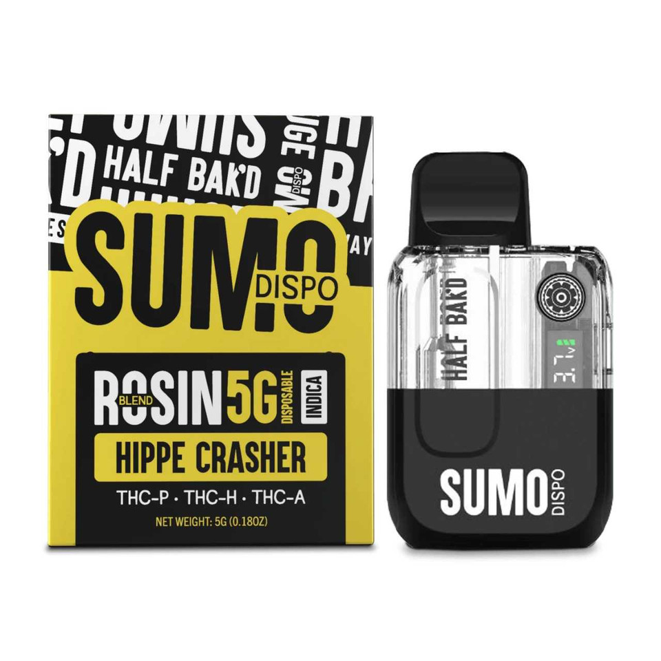 Half Bak'd Sumo Rosin Blend THC-P THC-H THC-A Disposable - 5G Hippie Crasher