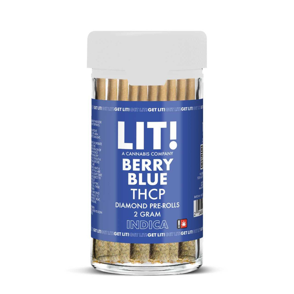 LIT THC-P Liquid Diamonds Pre Rolls - 10ct Berry Blue