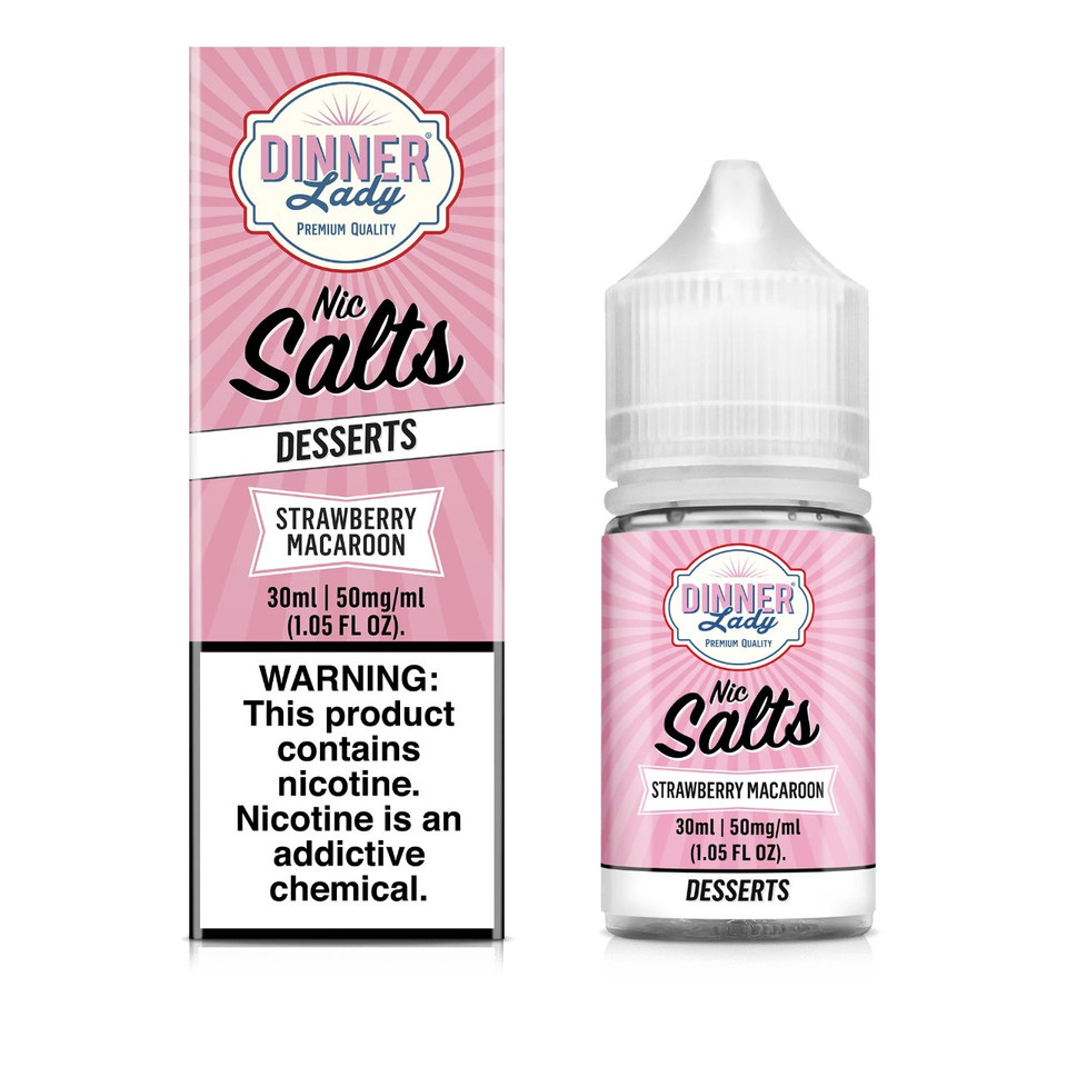 Dinner Lady Salts Strawberry Macaroon 30ml E-Juice 50mg