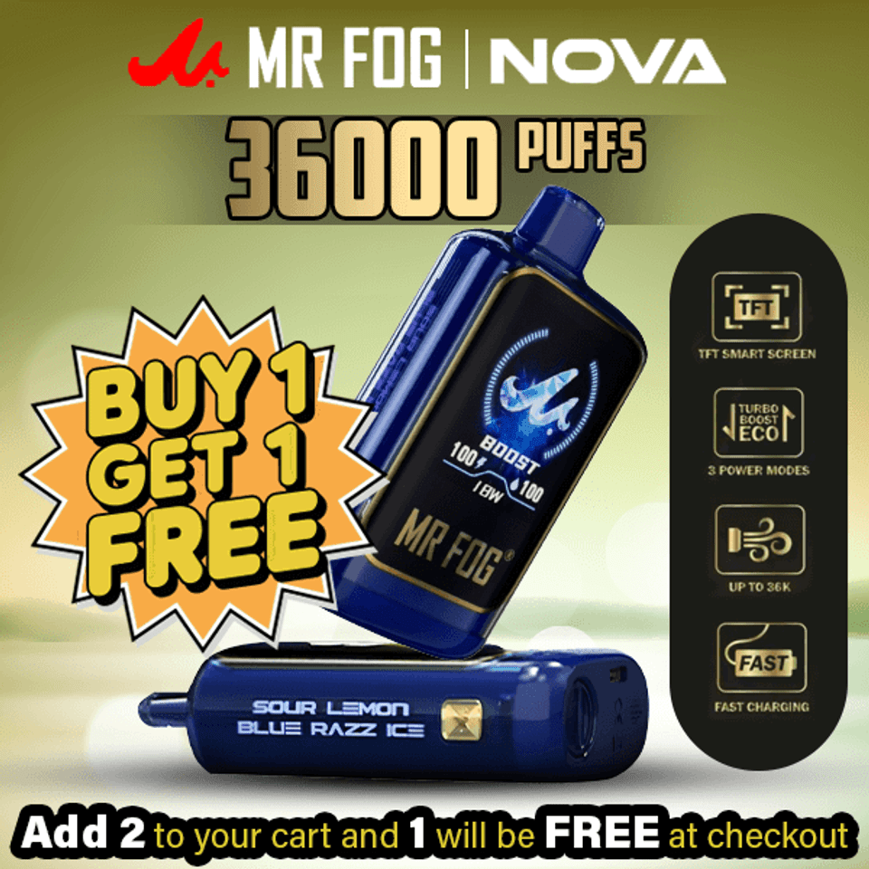Mr Fog Nova Disposable (36000 Puffs) - Buy 1 Get 1 Free