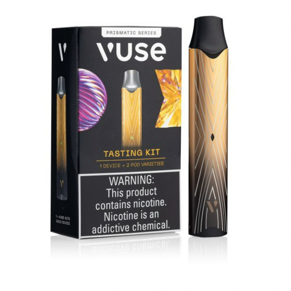 Vuse Alto Prismatic Series Tasting Kit Dusk Glow Tobacco Golden Spark Tobacco