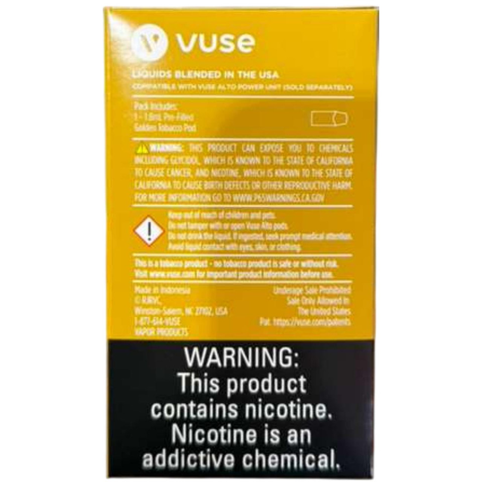 Vuse Alto Prefilled Replacement Pod 1.8ML - 1PK Golden Tobacco