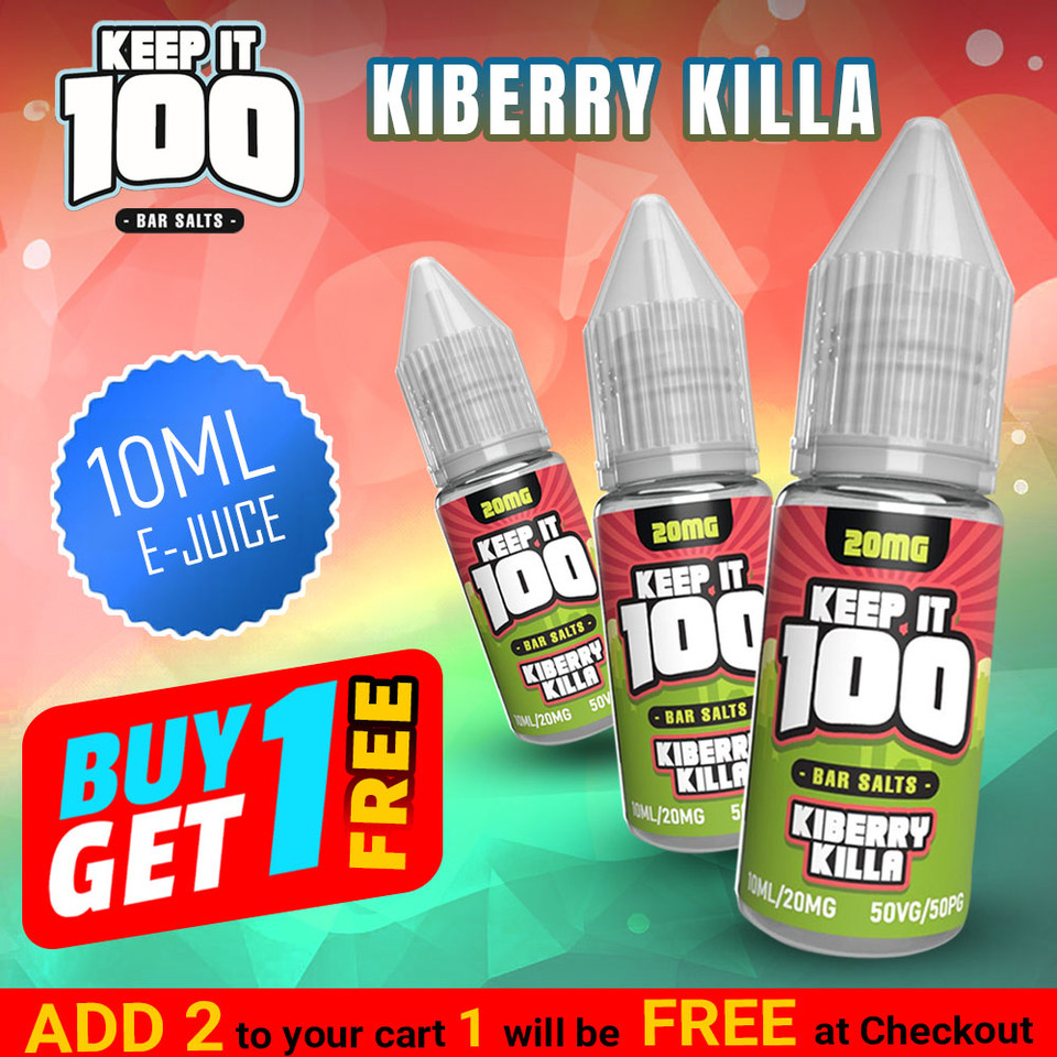 Keep it 100 Bar Salts Kiberry Killa 10ml E-Juice - Buy 1 Get 1 Free
