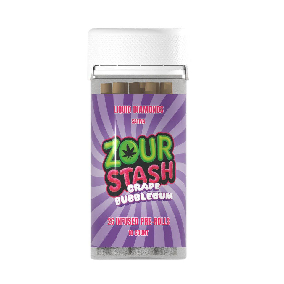 Zour Stash Liquid Diamonds Infused Preroll 2G -10 Counts