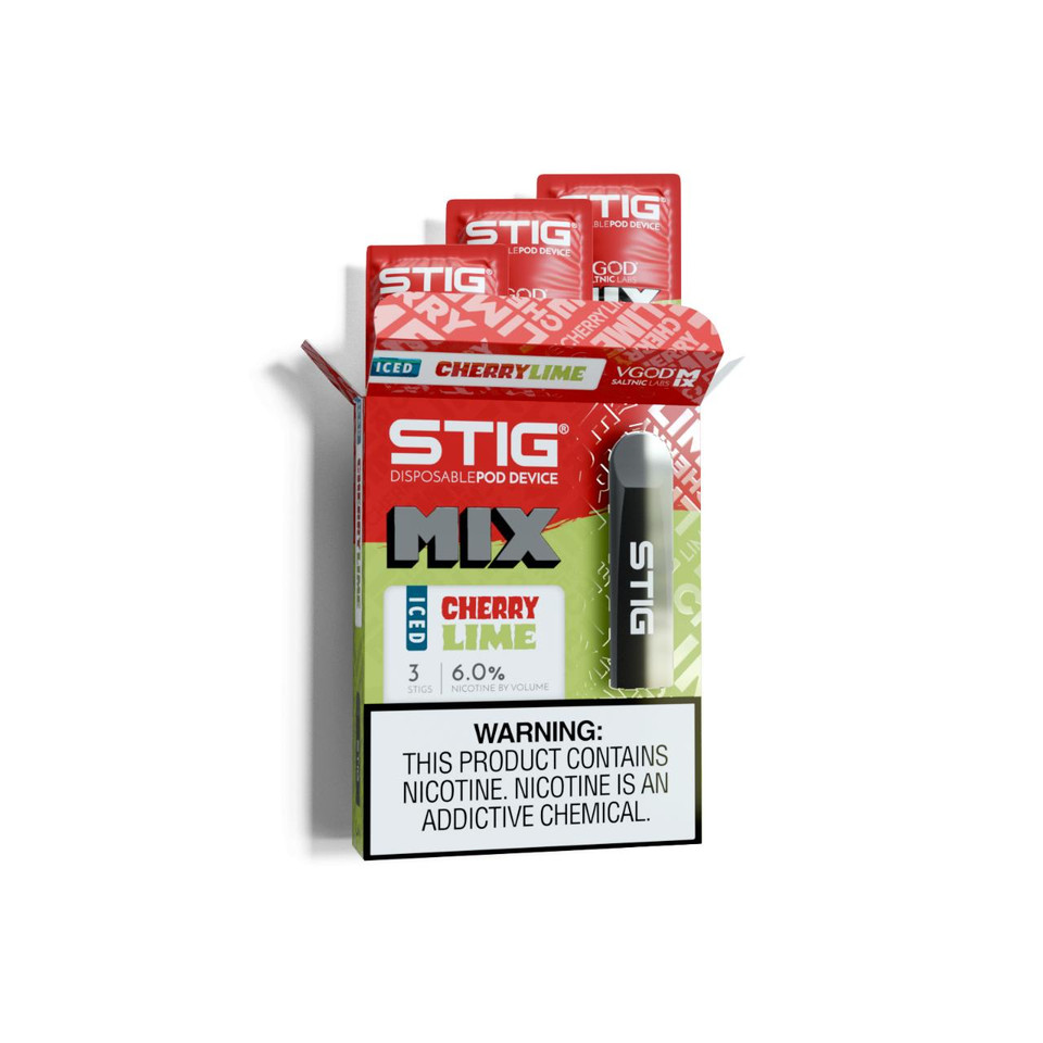 STIG 60MG Disposable Pod Device - 3PK Iced Cherry Lime Mix