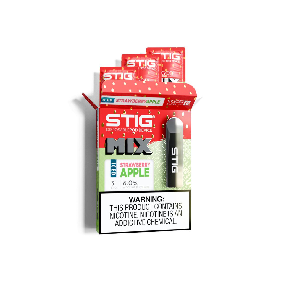 STIG 60MG Disposable Pod Device - 3PK Iced Strawberry Apple Mix