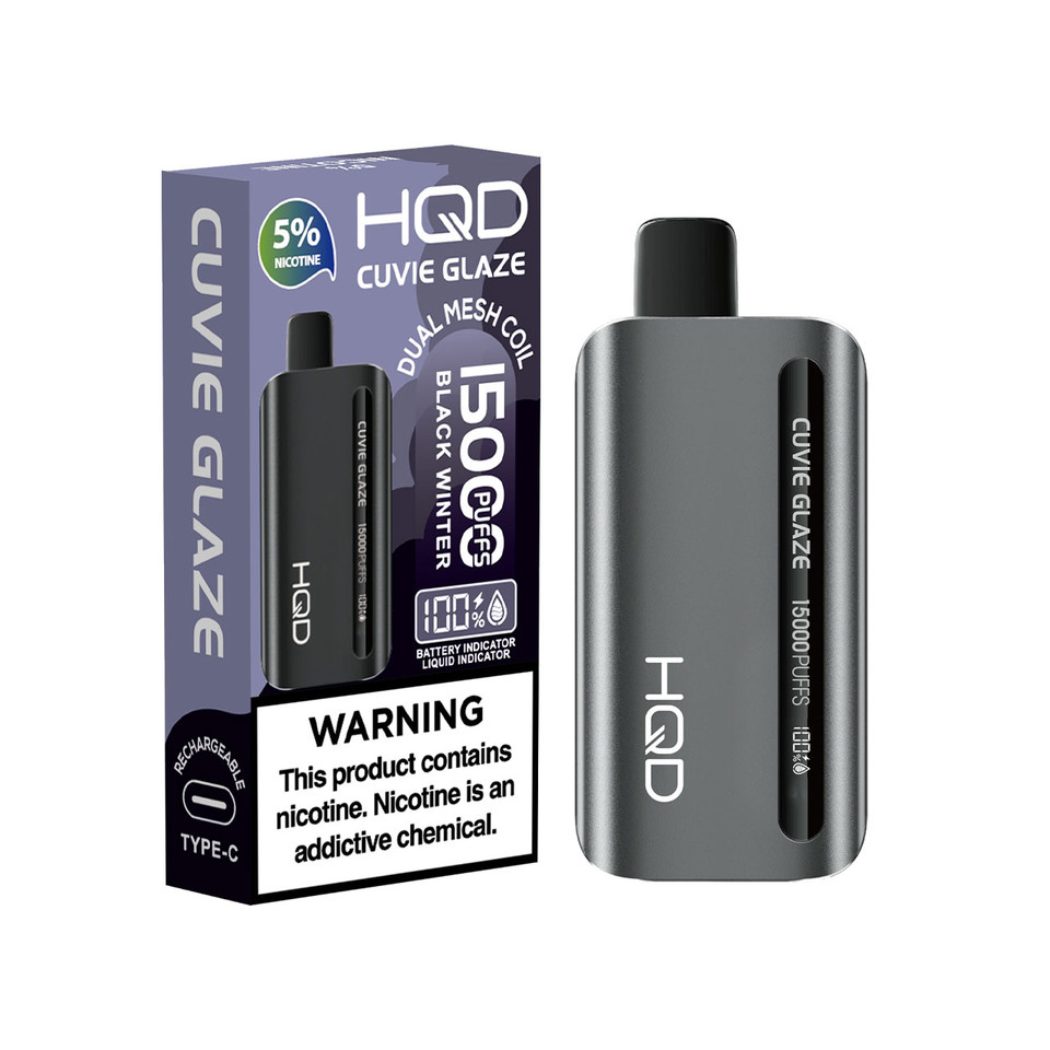 HQD Cuvie Glaze 15000 Puff Disposable Black Winter