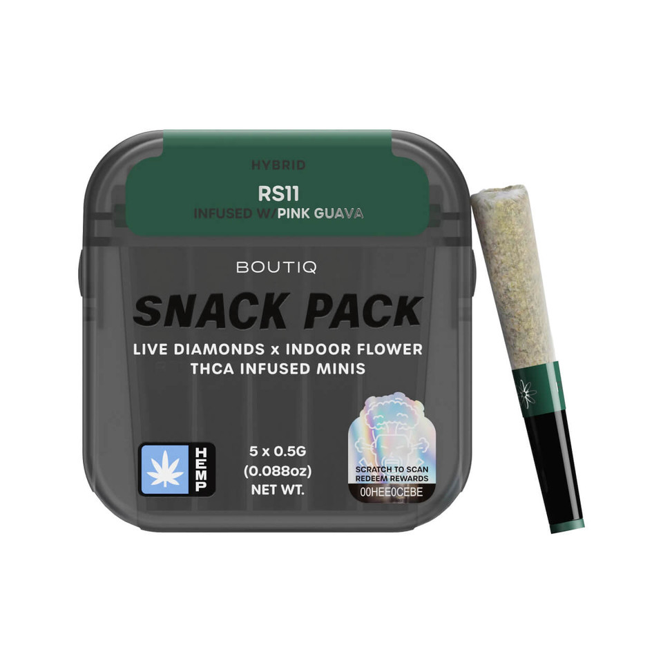 BOUTIQ THC-A Infused 0.5G Mini Pre-Rolls 5CT RS11 Pink Guava - Hybrid