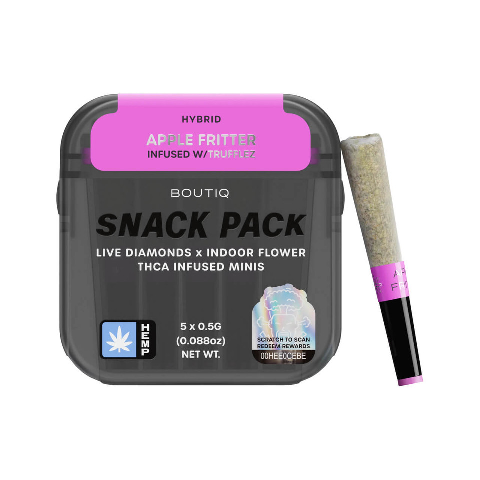 BOUTIQ THC-A Infused 0.5G Mini Pre-Rolls 5CT Apple Fritter Trufflez - Hybrid
