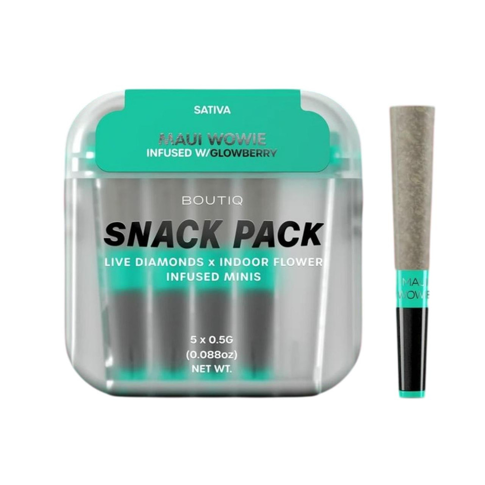 BOUTIQ THC-A Infused 0.5G Mini Pre-Rolls 5CT Maui Wowie+Glowberry -Sativa